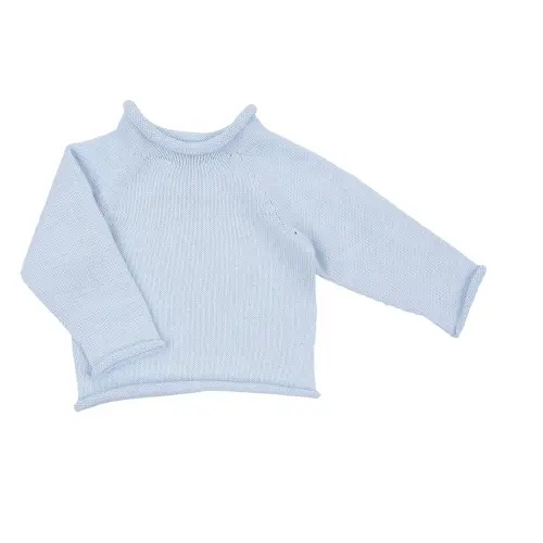 Baby Boy Blue Pima Cotton Raglan Sweater - Magnolia Baby