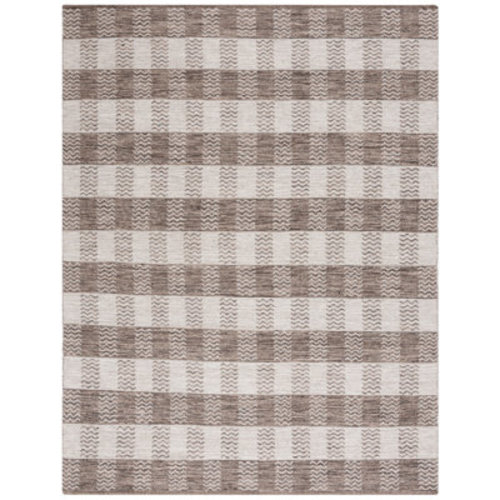 Loon Peak® Vacaville Hand Woven Wool/Cotton Plaid Rug in Light Grey/Brown & Reviews | Wayfair