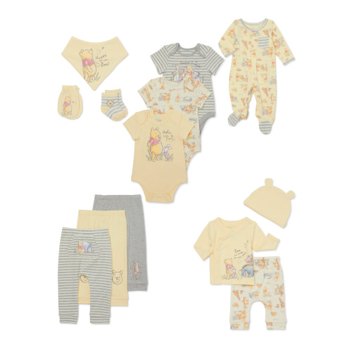 Disney Baby Wishes + Dreams Winnie the Pooh Layette Shower Gift Set Bundle, 13-Piece, Sizes NB-3/6M