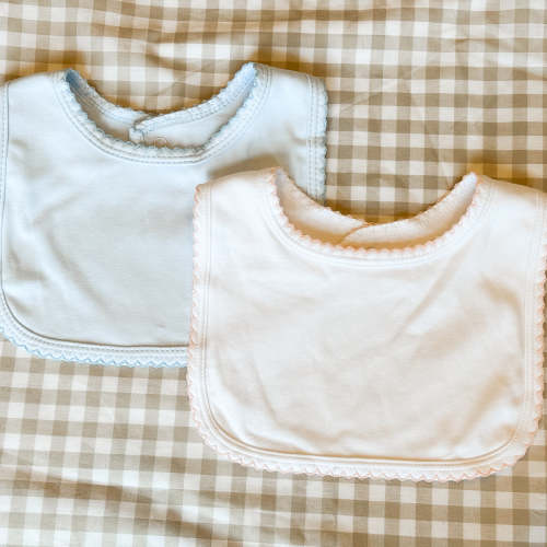 Picot Trim Cotton Bib