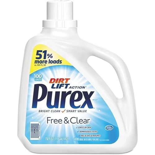 Purex Liquid Laundry Detergent, Free & Clear, 150 Fluid Ounces, 115 Loads