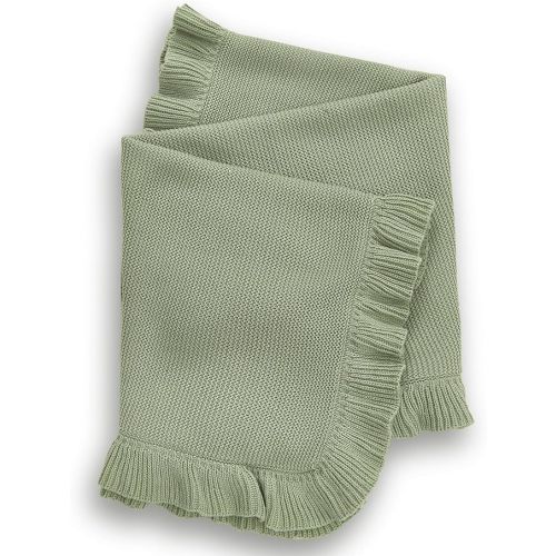 Knit Baby Blanket - 30"x40" Newborn Swaddle - Soft Knitted Blanket (Green)
