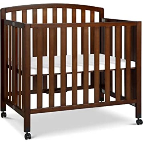 DaVinci Dylan 3-in-1 Portable Baby Crib with Wheels - Toddler Bed & Daybed Conversion - Perfect for Small Spaces & Easy to Assemble, GREENGUARD Gold Certified, 4 Adjustable Mattress Heights - Espresso
