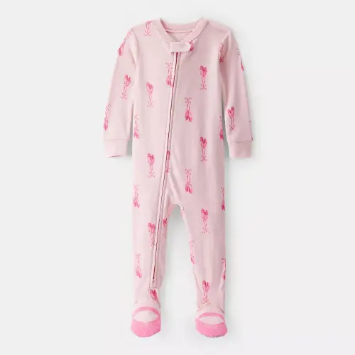 Baby Girl Carter's Ballet Print Footed Pajamas