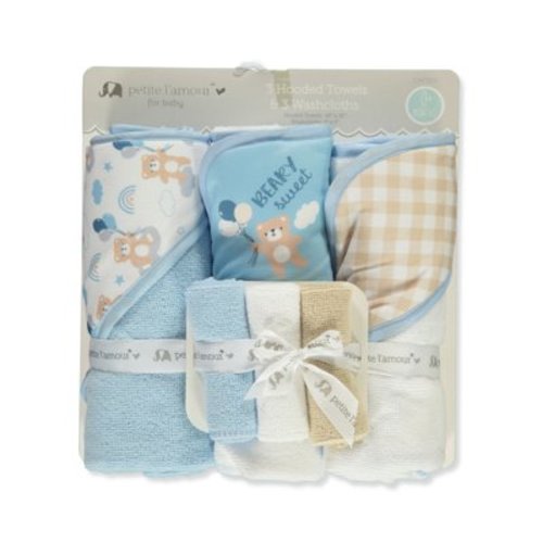 Cribmates Baby Boys' 6-Piece Hooded Towel & Washcloths Set - multi, one size