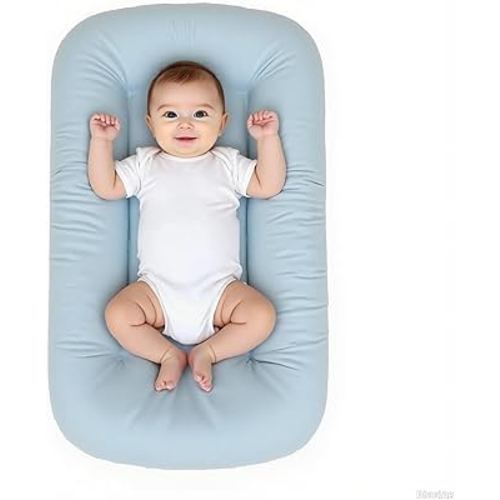 Baby Lounger for Infants Babies 0-24 Months, Bionic Organic Lounger, Soft Cotton Breathable Infant Floor Seats & Loungers for Newborn Baby Shower Gifts (Blue)