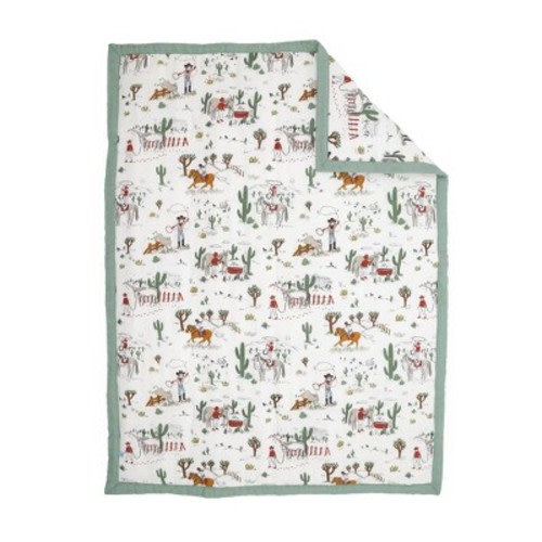 Little Unicorn Standard Crib Muslin Comforter - Cow Poke