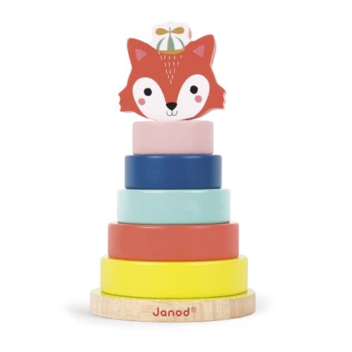 Janod Baby Forest Fox Wood Stacker - Ages 1+ - J08014