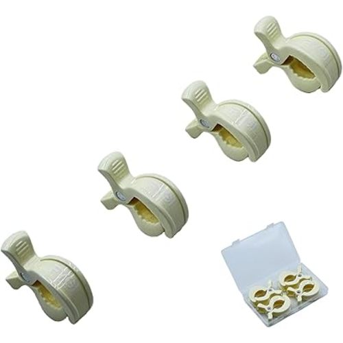 Universal Stroller Clips - Multiuse Fasteners, Lemon Icing 4 Pack