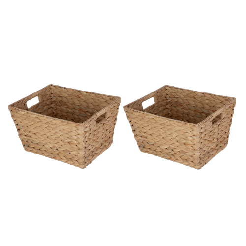 Better Homes & Gardens Large Water Hyacinth Storage Baskets with Handles, 2 Pack