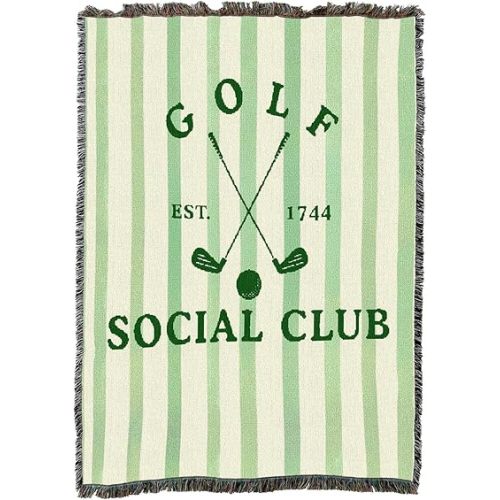 Pure Country Weavers Golf Social Club - Gift Sports Tapestry Throw Blanket Woven from Cotton - Made in The USA (50X60)