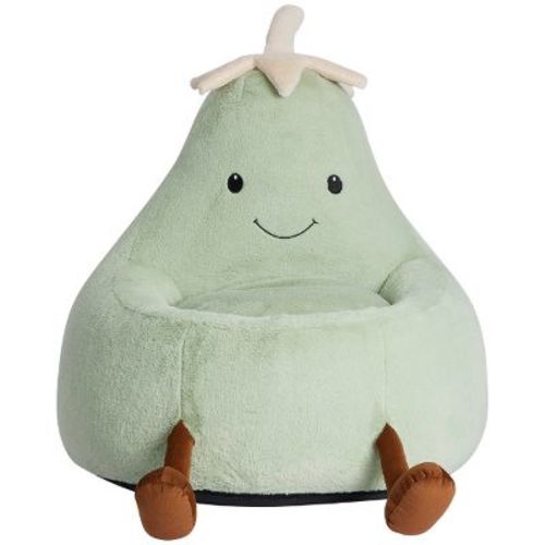 Lyngins 24" Kids' Bean Bag Chair, Cozy Accent Chair & Single Sofa Chair for Toddlers, Kids & Teens, Soft Artificial Rabbit Fur Toddler Sofa, Green