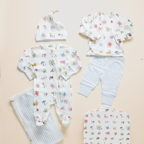 Nesting Box Baby Take Home Set - Watercolor Alphabet – Pink Chicken