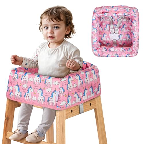 High Chair Cover for Baby Restaurant: Sprouterie Baby Highchair Covers for Restaurant Waterproof Washable Stain and Slip Resistant Portable for Children Outdoor Indoor Eating Blue Polar Bear