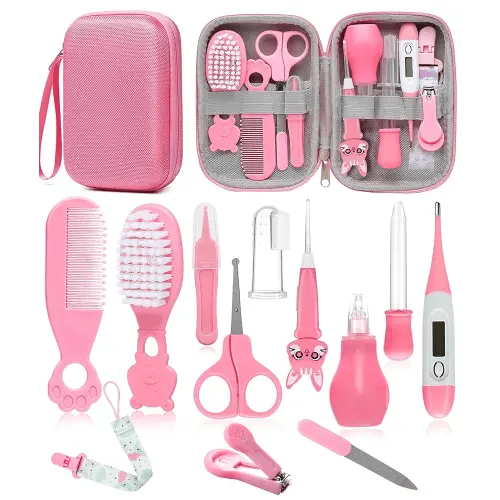 Baby Healthcare and Grooming Kit, Safety Newborn Nursery Baby Care Kit, with Hair Brush Comb, Nail Clipper, Thermometer, Pacifier Clip, Baby Registry Search, Baby Girl Boy Newborn Essentials