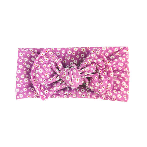 Ditzy Floral Ribbed Baby Headband (Winter Berry) | Top Knot / Baby (16"-19") | Harper + Remi