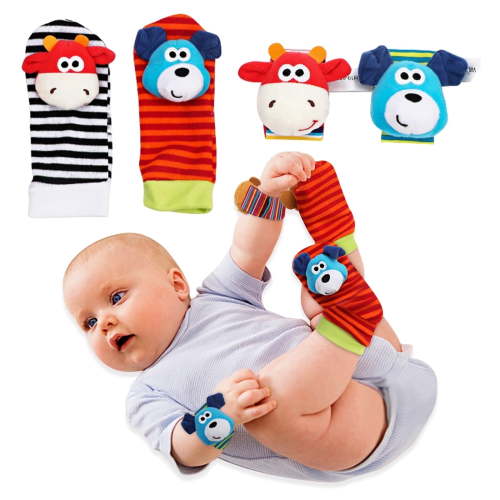 Wrist Rattles Foot Finder Socks Set, Infant Rattle Socks and rattles Wrist, Soft Newborn Sensory Toys, Infant Wrist Rattles for Babies 0-6 Months,Baby Gifts 6-12 Months, Boys and Girls Baby Gifts