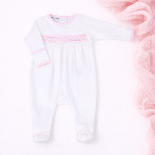 New Beginnings Smocked Footie - Pink