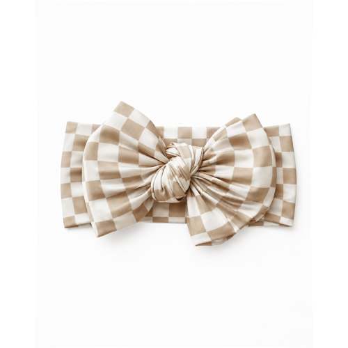 Bamboo Bow in Salt + Sand Checkered