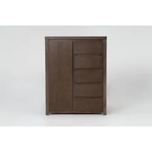 Nora Brown Wood Wardrobe | 5 Drawer