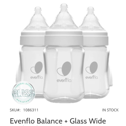 Evenflo Balance + Glass Wide Neck Baby Bottles