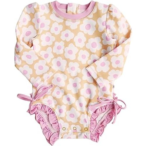 Caden Lane Long Sleeve Rash Guard, UPF 50+, Quick-Drying, Sun & Chlorine Resistant Beachwear for Infants, Toddlers and Kids