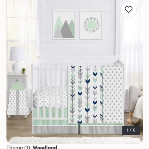 Sweet Jojo Designs Navy Blue Grey and Mint Mod Arrow Collection 4-piece Bumperless Crib Bedding Set