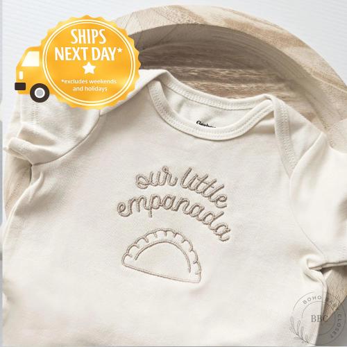 Embroidered Our Little Empanada Onesie® Brand Spanish Baby Pregnancy Announcement Onesies® Neutral Bodysuit Hi Grandma Grandparents C22