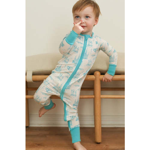 Blue Toile Double Zipper Bamboo Sleeper