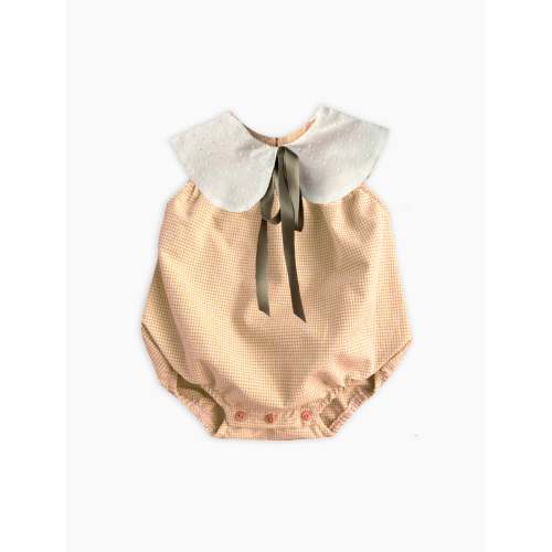 Do-Re-Mi Romper in Toffee Vanilla/Yellow Gingham