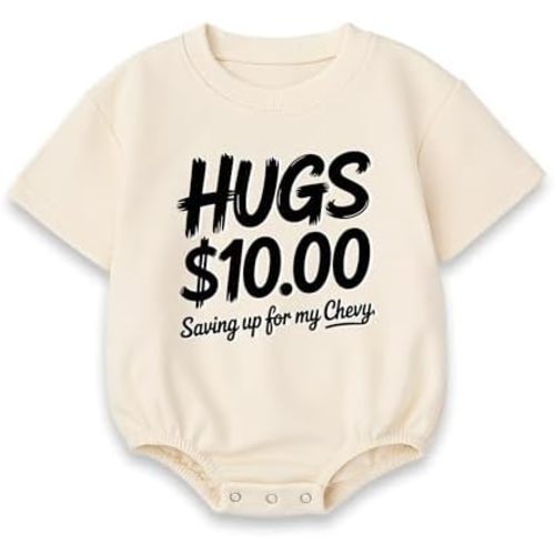 Hugs $10 Saving Up for My Chevy Baby Romper Funny Bodysuit Infant One-piece Cute Newborn Boys Girls Outfit Gift