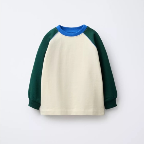 CONTRASTING RAGLAN SLEEVE T-SHIRT - Green | ZARA United States