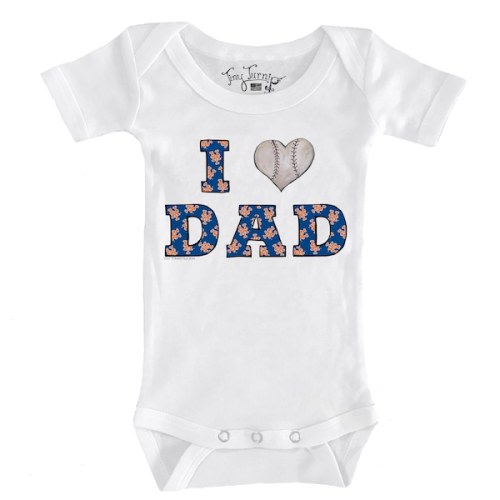3 M: Infant New York Mets Tiny Turnip White I Love Dad Bodysuit