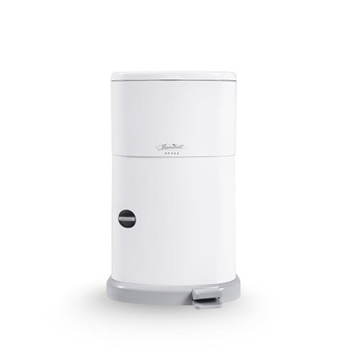 Janibell Akord Slim Adult Diaper Pail — 7-Gallon (11.8” x 10.2” x 20.5”), Hands-Free Foot Pedal, Double-Sealed Odor Reduction, Continuous Liner System