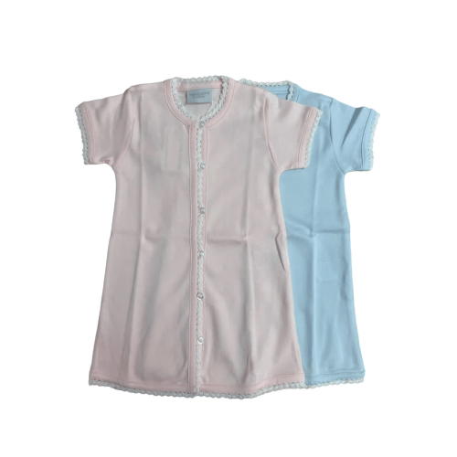 Short Sleeve Daygown with Crochet Trim – Pickering Boxwood