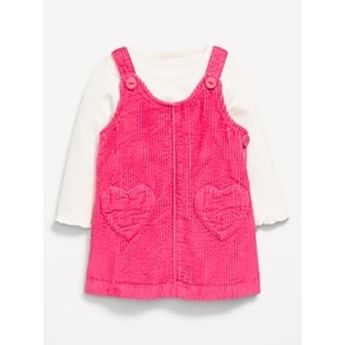 Long-Sleeve Ribbed T-Shirt and Corduroy Dress Set for Baby | Old Navy