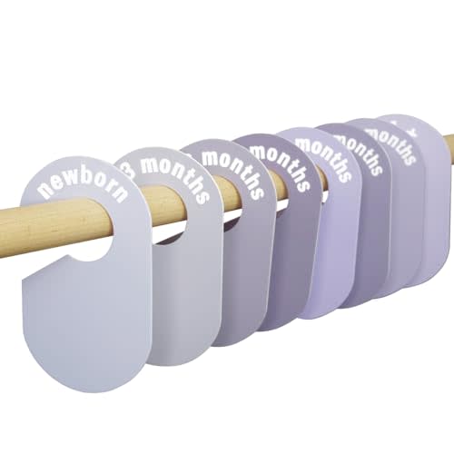 8 Pack Baby Closet Dividers – Pure Green Nursery Organizer for Baby Clothes 0-24 Months, Closet Size Markers, Baby Clothing Organizer for Nursery (purple)