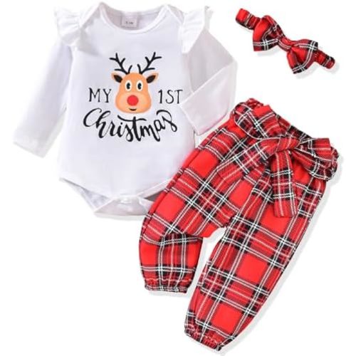 AMAWMW Baby Girl Clothes Set Daddys Little Girl Ruffle Romper Top Camouflage Pants Newborn Infant Baby Girl Outfit