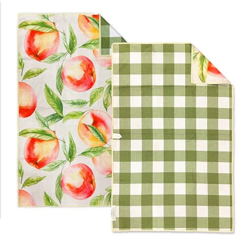 crae. Reversible Microfiber Hand Towel, Aqua Daisy Blue/Orange, 19x29 in | Ultra Absorbent, Modern Design, Scratch-Free Lint-Free For Kitchen Bathroom & Car Cleaning 19x29 Inches, Set of 1 Towel