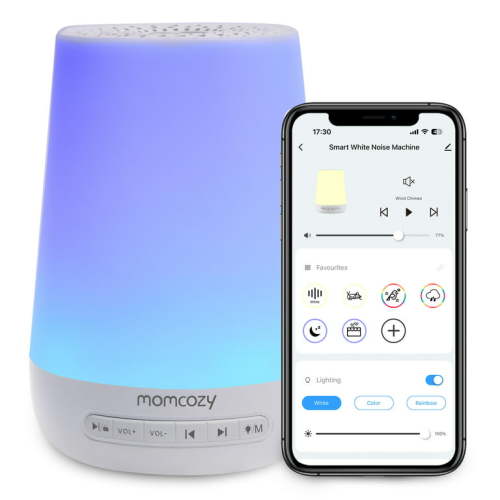 Momcozy Baby Sound Machine, Baby Soother With Rest Night Light, White Noise Machine