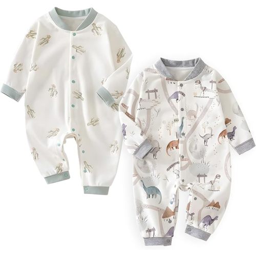 Organic Cotton Soft Footless Newborn Baby Sleepers Pajamas