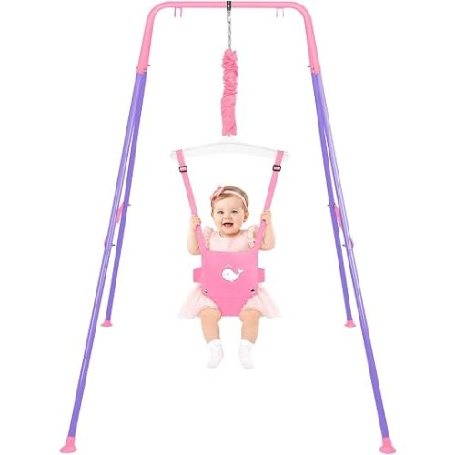 Baby Jumper with Stand, Baby Jumpers with Adjustable Chain and Foldable