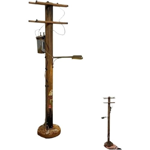 2-Pack Street Lights for Desks or Dioramas - Miniature Street Lights, Mini Vintage LED Post Utility Pole Lights, DIY Desktop Miniature Model Railway Accessories(1PCS)