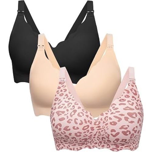 Angelhood Nursing Bras for Breastfeeding Ultra Comfort Seamless Maternity Bra Pack Wireless Pregnancy Bralette Bra Extender