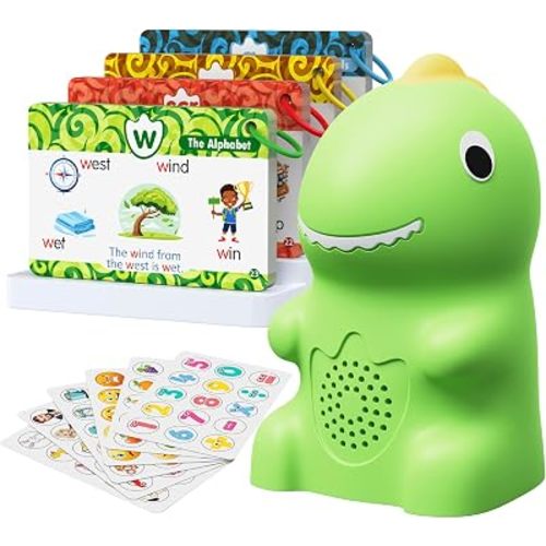 TEKFUN Dinosaur Talking Pen, 73 Phonics Cards, 6 Stickers for Toddlers