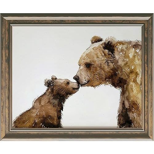 Woodland Nursery Wall Decor, Nursery Prints, Baby Bear Woodland Animal Print, Nursery Wall Art, Baby Shower Gift, Kids Room Decor, Bear Mom and Baby Gift (11x14 inch Print Unframed)