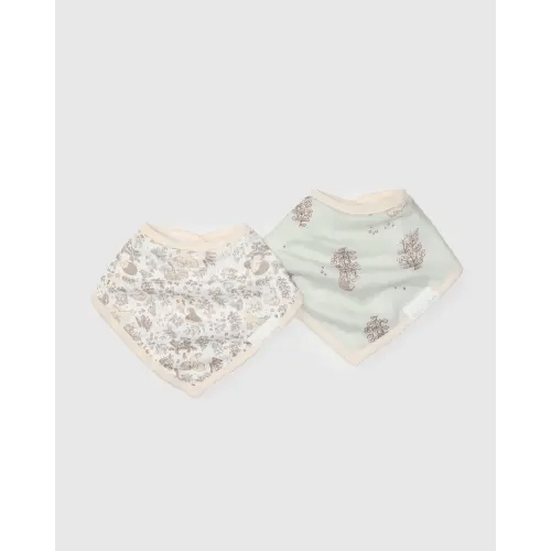 Bandana Bib Set - 2 Pack - Hedgehog Forest