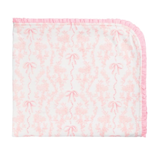Toile Bow Arrival Blanket Set | Soft Cotton for Newborns | Mud Pie