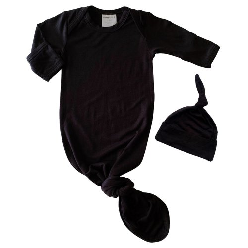 Knotted Gown & Hat Set, Black