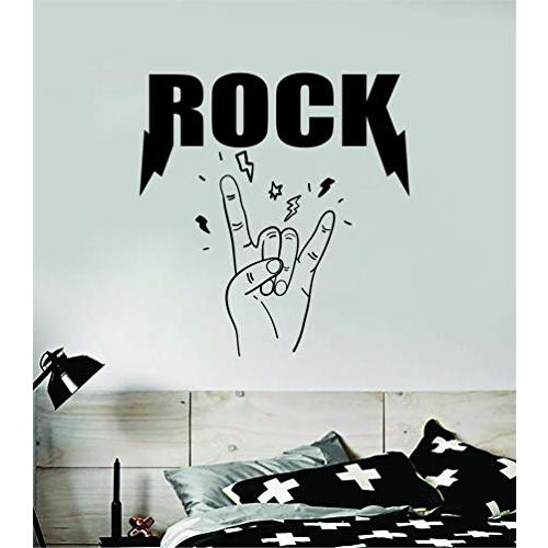 Rock Music Wall Decal Sticker Vinyl Art Bedroom Living Room Decor Decoration Teen Quote Inspirational Boy Girl Baby Instruments Rock Rockstar Heavy Metal Rock n Roll Talent Acoustic Electric Band Sing